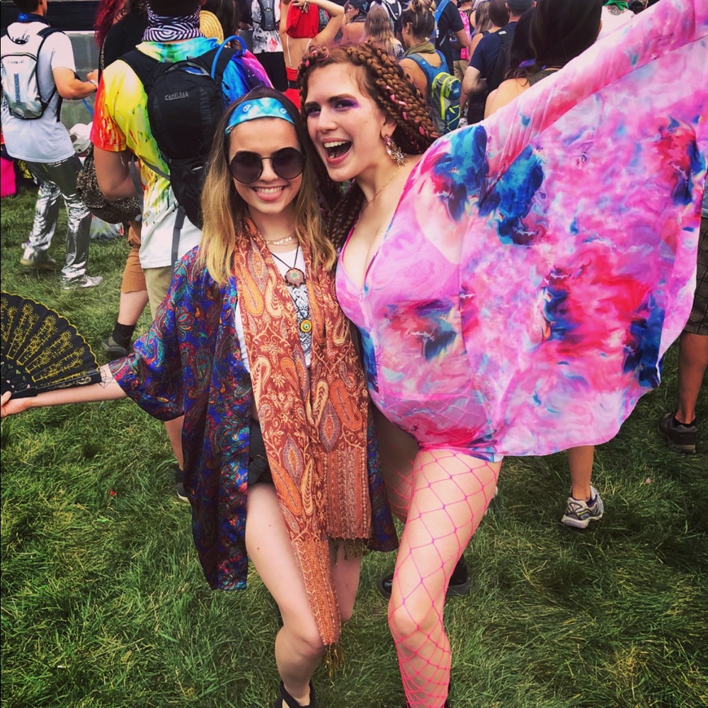 Tie dye mesh bodysuit